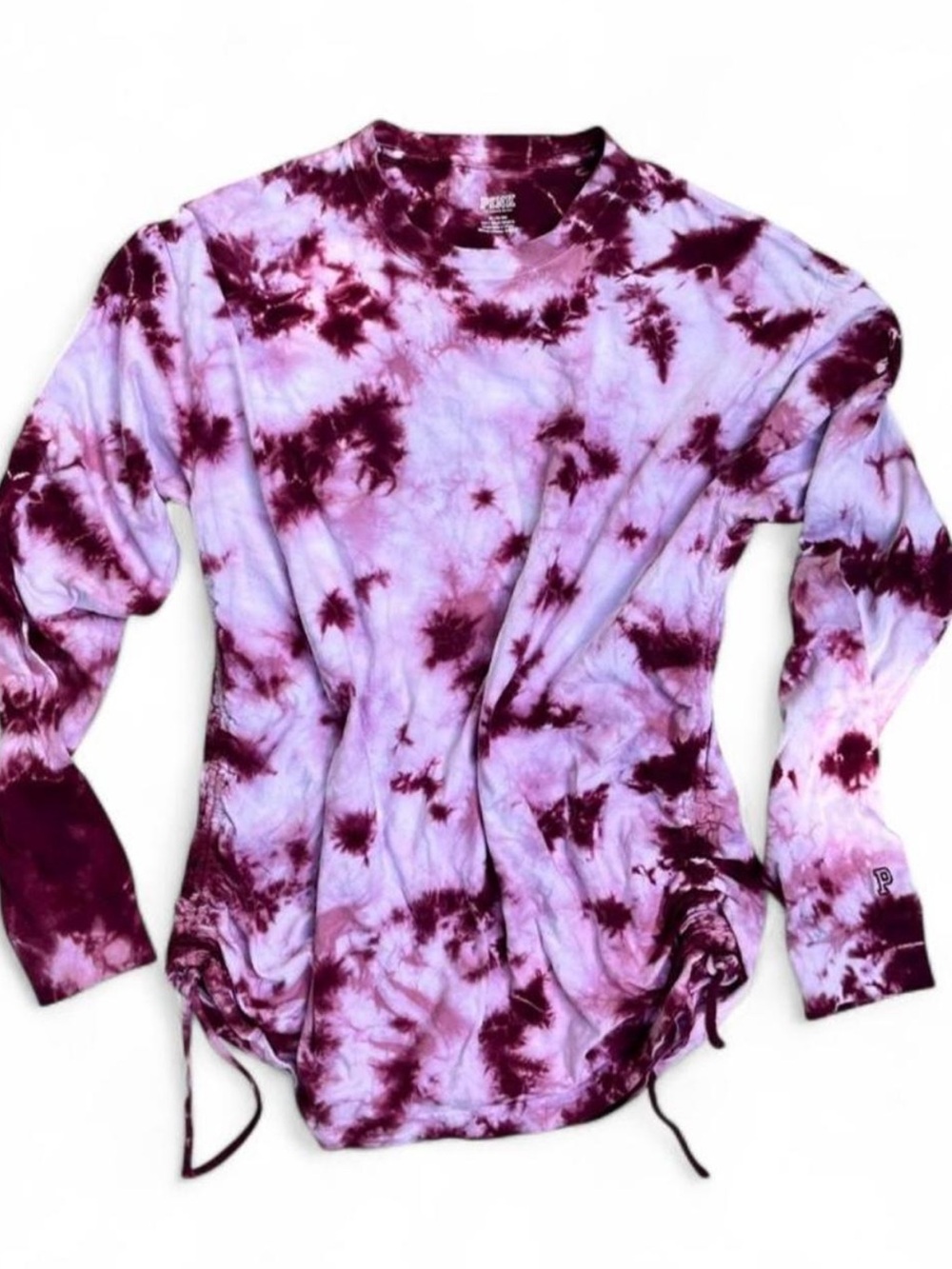 PINK Victoria's Secret Y2K Magenta & Light Pink Tie-Dye Long Sleeve Top